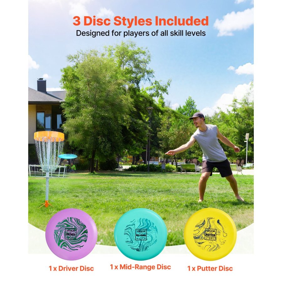 VEVOR Disc Golf Discs Starter Set – 3-Pack, PDGA Standard