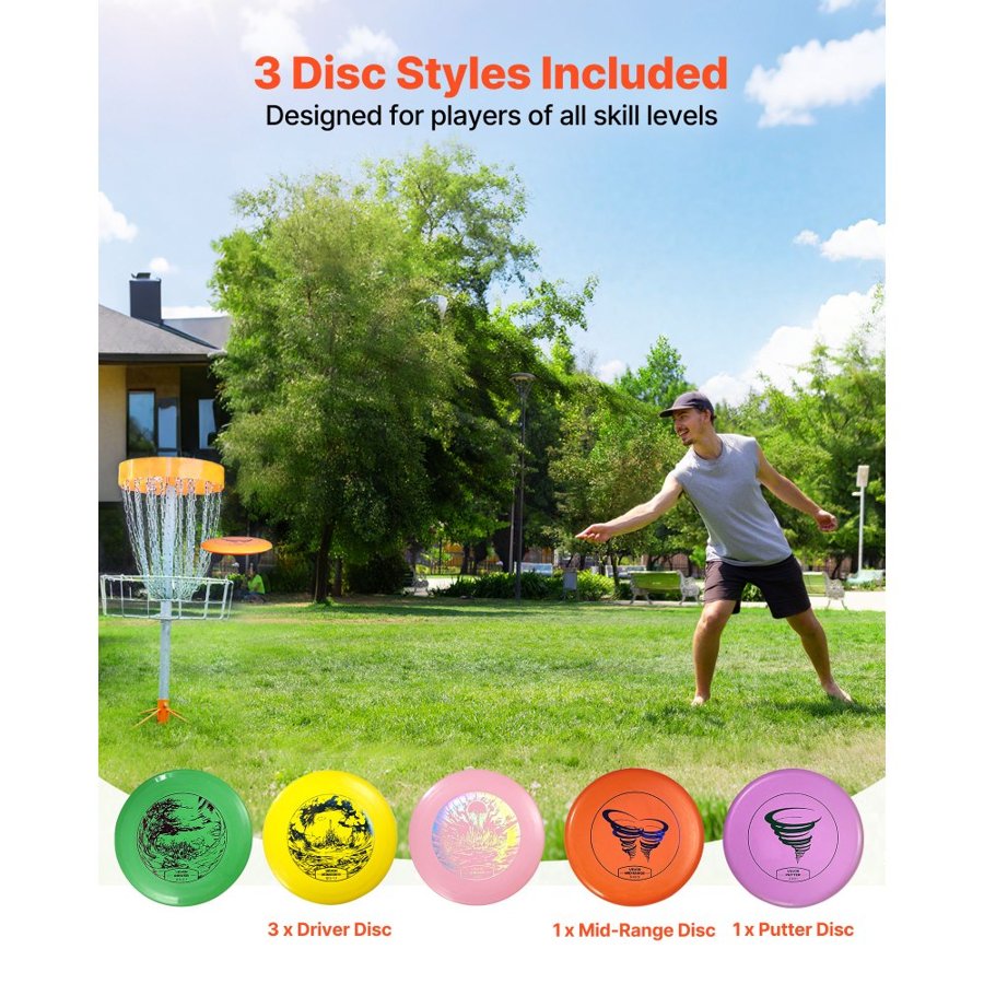 VEVOR Disc Frisbee Golf Set – 5 PCS, 5+1 Discs, PDGA