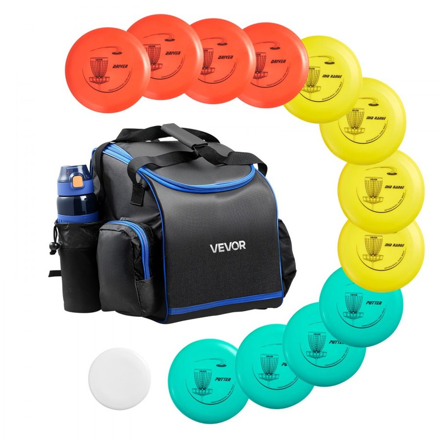 VEVOR Disc Golf Set – 12 plus 1 Discs, 5.51 Lbs Backpack