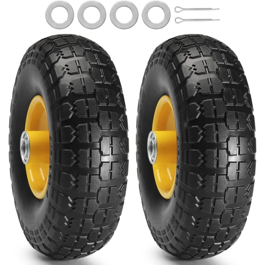 VEVOR Solid PU Run-Flat Tire Wheel Flat Free Tubeless Tire 25.4 cm 2-Pack 181.4 kg