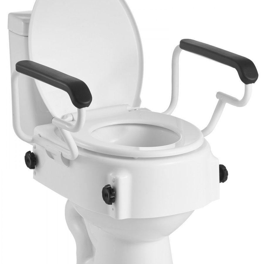 VEVOR Toilet Lift Seat With Handles – 300 Lbs, 4 In, 3-Level