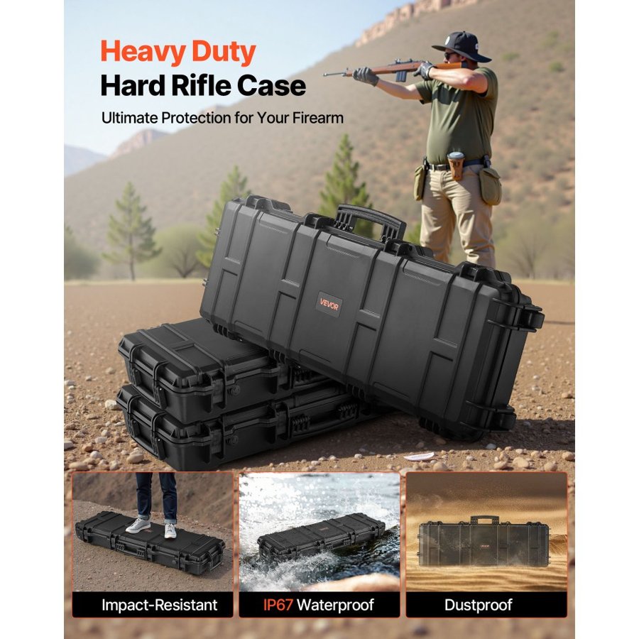 VEVOR Hard Pistol Case —  IP67 Waterproof & TSA Compliant