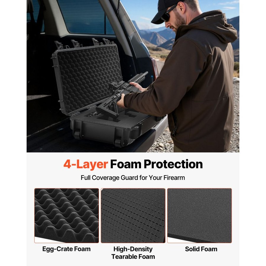 VEVOR Hard Pistol Case —  IP67 Waterproof & TSA Compliant