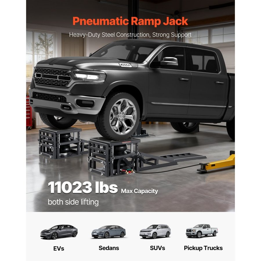 VEVOR Hydraulic Car Ramps – 2 PCS, 5-Ton, 5.5-15.7 Inch