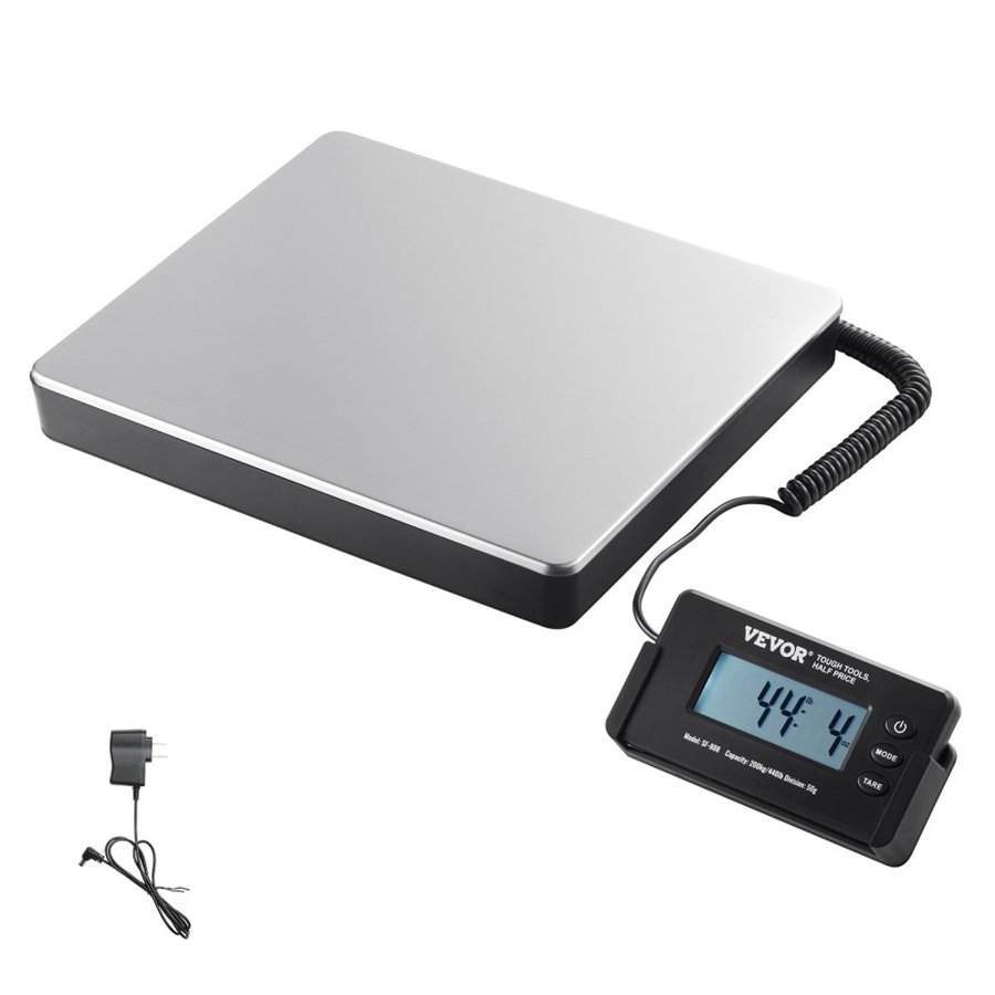 VEVOR Shipping Scale Digital Postal Scale 199.6 kg x 48 g, AC/DC Package LCD