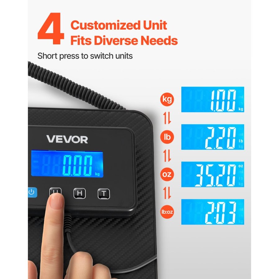VEVOR Digital Postal Scale – 440 lbs Dual Accuracy, LCD