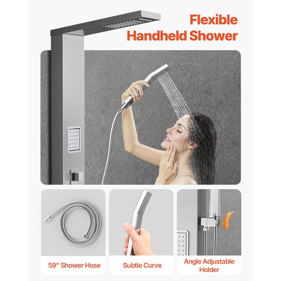 VEVOR Tower Shower Panel System – 53 Inch, 5-in-1 Shower