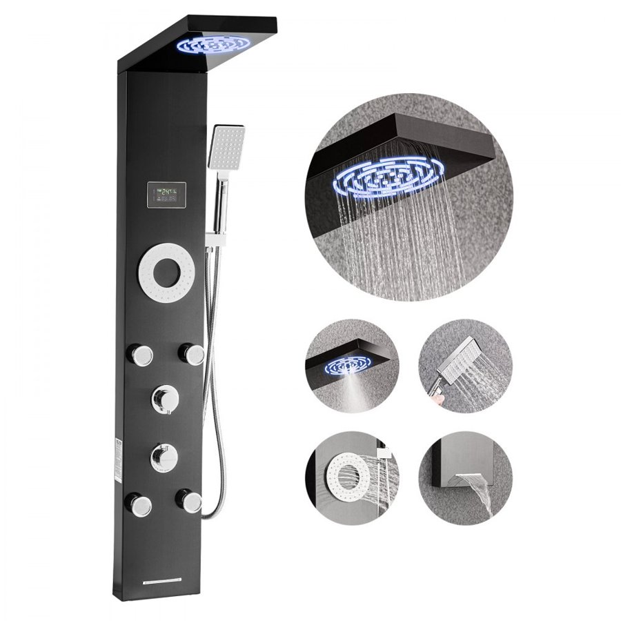 VEVOR Shower Tower System – 53 in LED Stainless Steel Panel