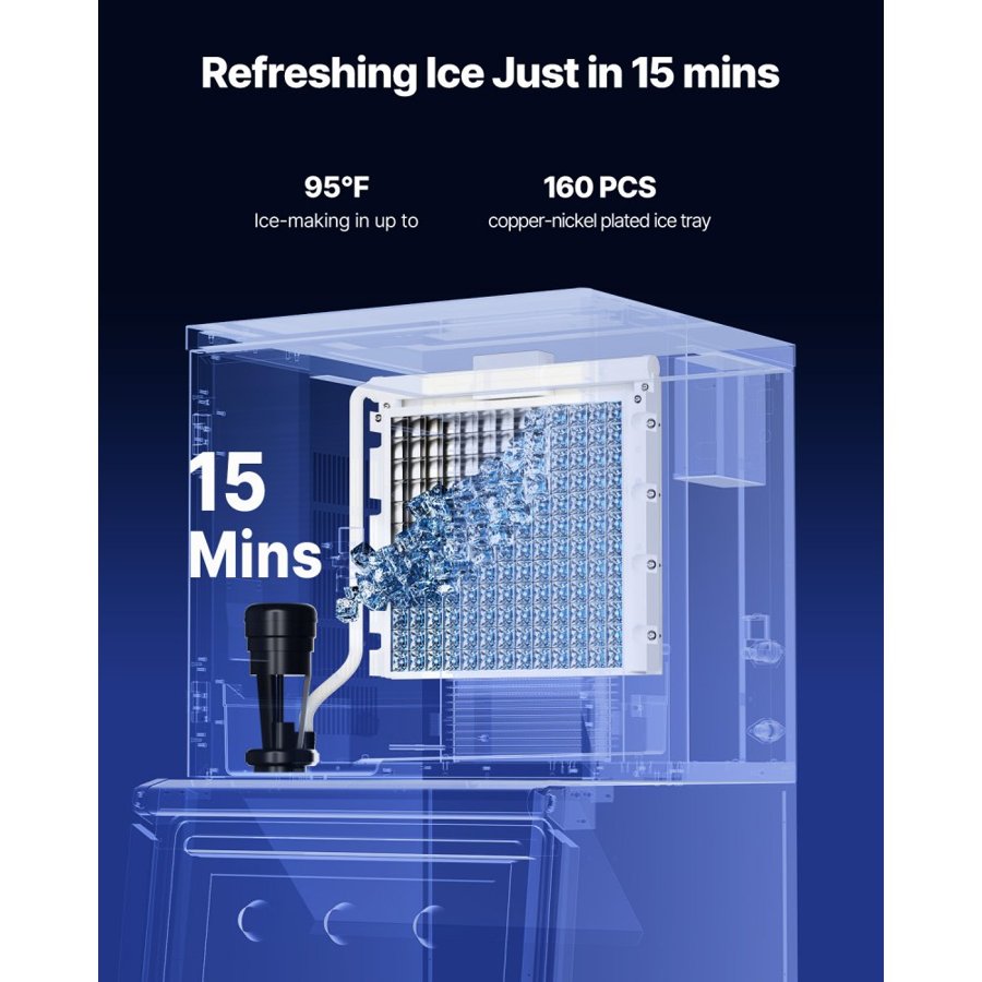 VEVOR Commercial Ice Machine Head Only – 400 Lbs, 12-15 Min