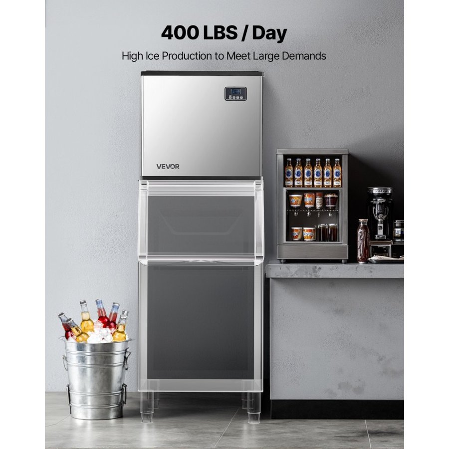 VEVOR Commercial Ice Machine Head Only – 400 Lbs, 12-15 Min