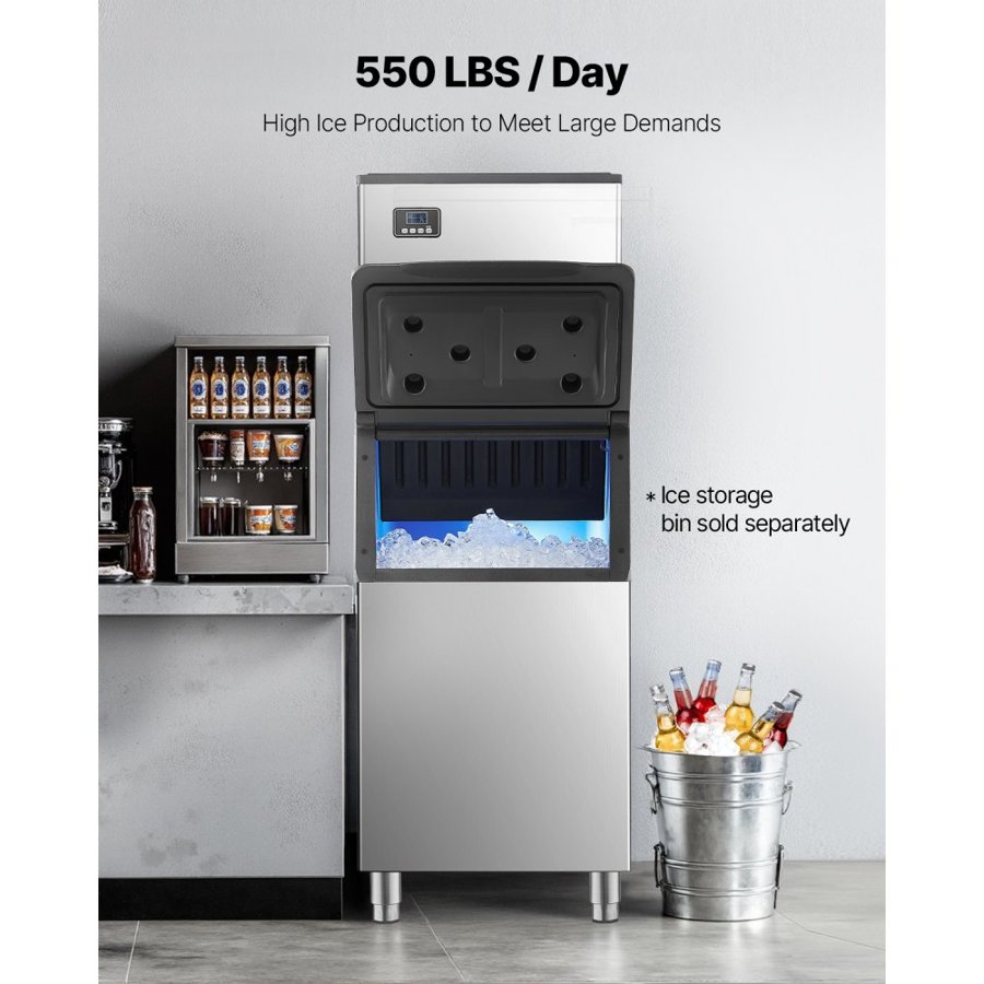 VEVOR Cube Ice Maker Head Only – 550 lbs/Day, 160 Trays