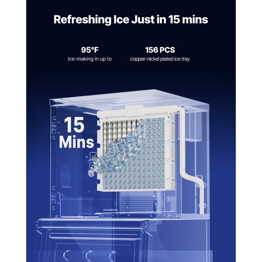 VEVOR Commercial Ice Maker – 360 lbs/Day, 156 Trays