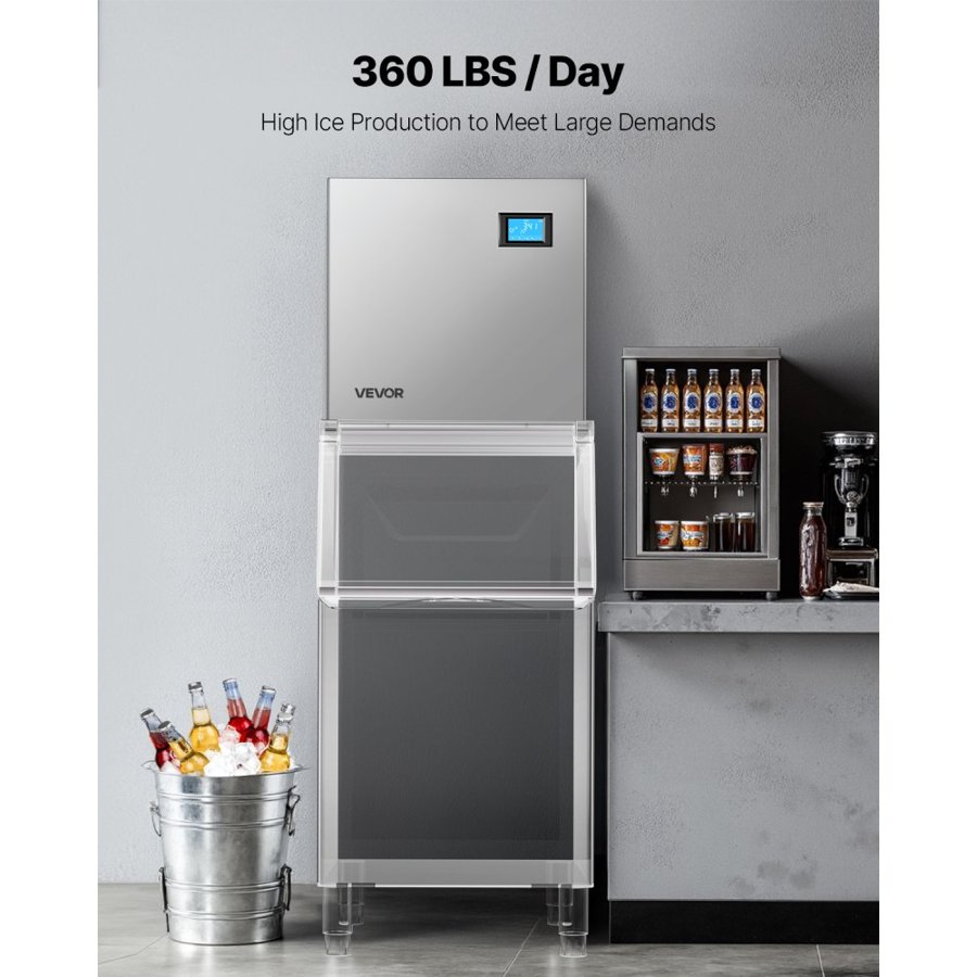 VEVOR Commercial Ice Maker – 360 lbs/Day, 156 Trays