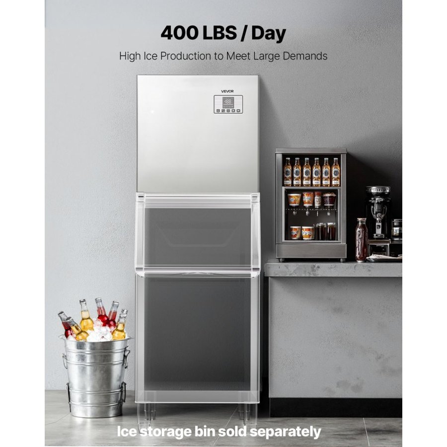 VEVOR Big Ice Maker – 400 lbs/Day, 182 Trays, Head Only