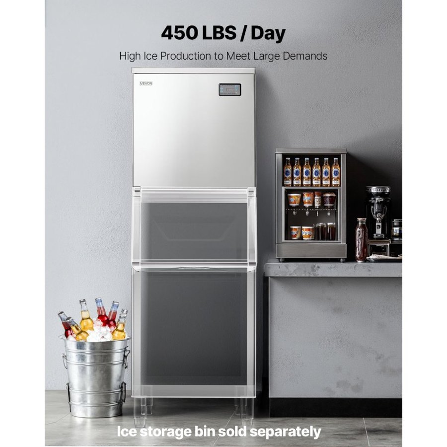 VEVOR Bar Ice Maker – 450 lbs/Day, 182 Trays, Head Only