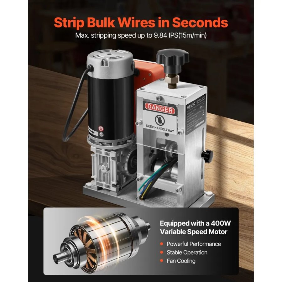 VEVOR Electric Wire Stripper Machine – 1.5-40mm, 400W