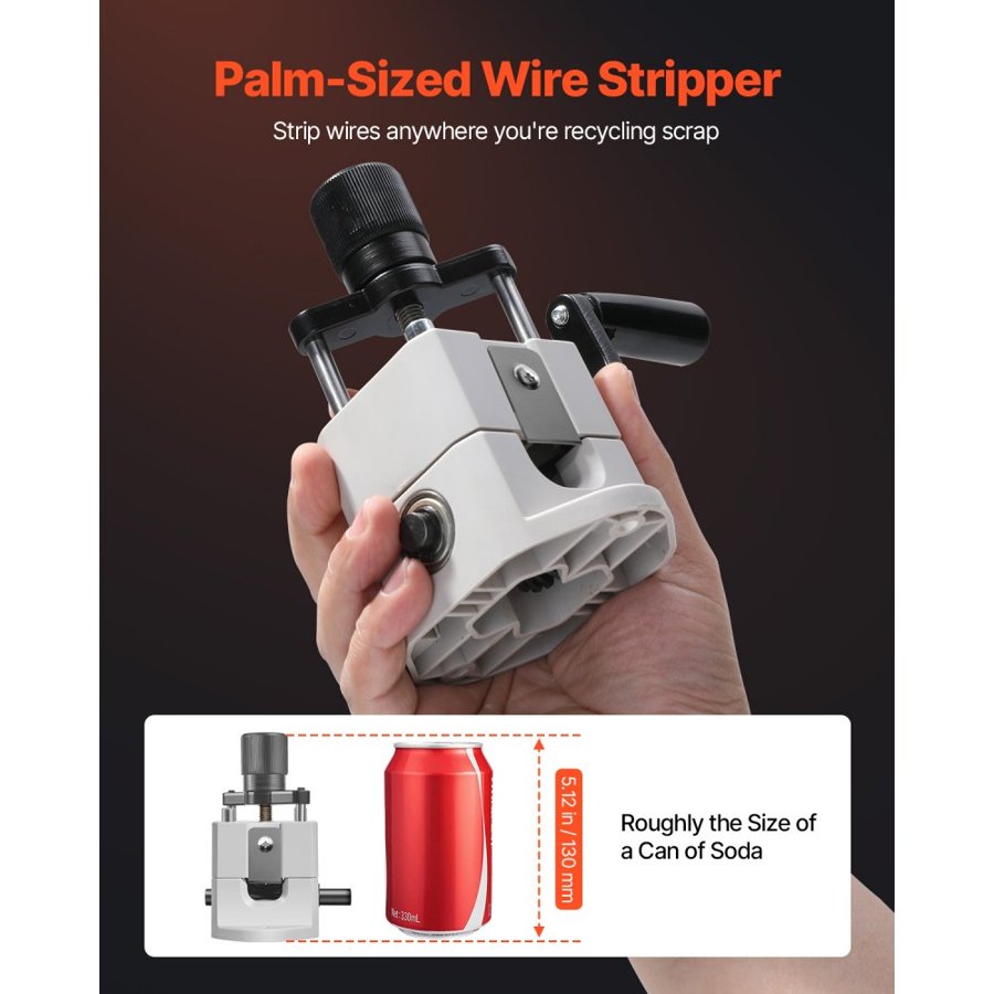 VEVOR Manual Wire Stripper Stripping Machine 1,5-25 mm (0.06-1 in) Hand or Drill Powered