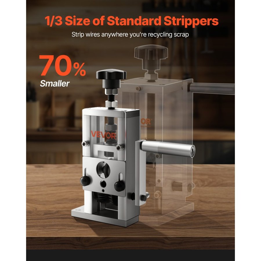 VEVOR Hand Crank Wire Stripping Machine – 0.06-1 in Range