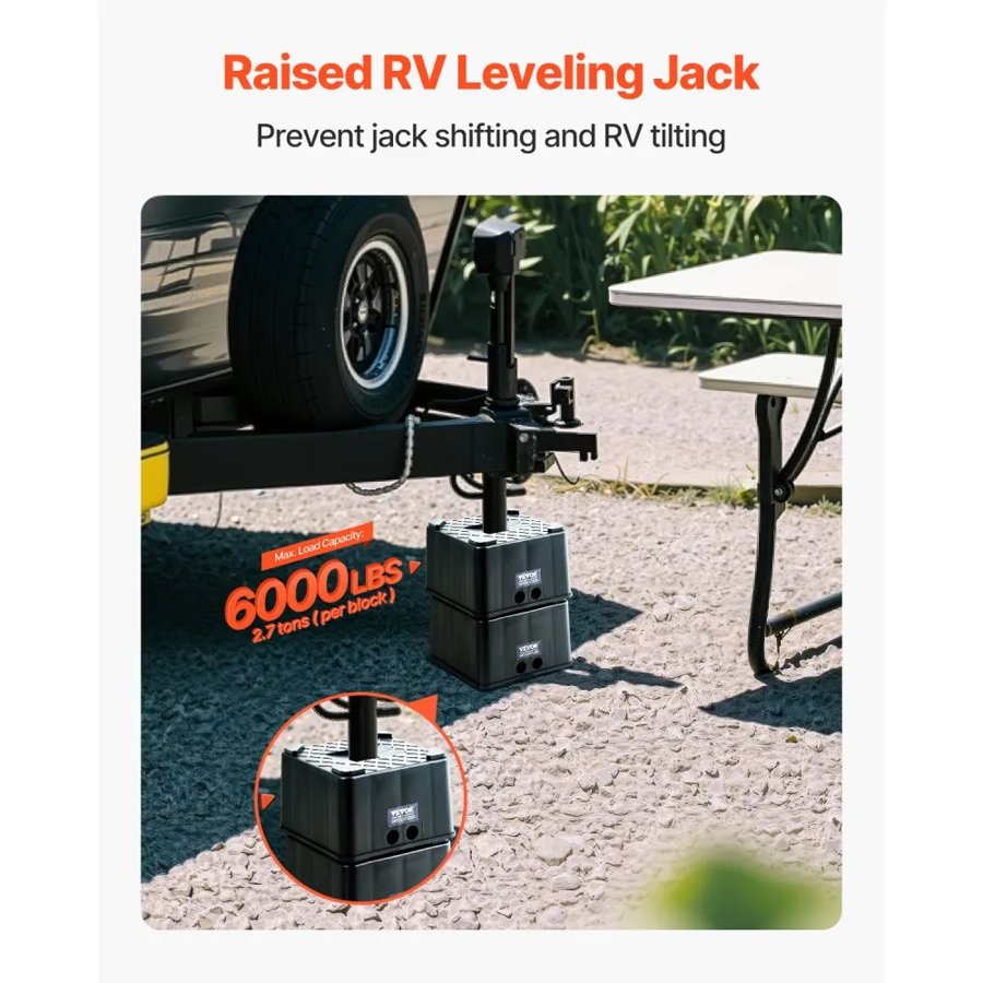 VEVOR piekabes atbalsta bloks 6" izturīgs, 6000 lbs, 2 gab.