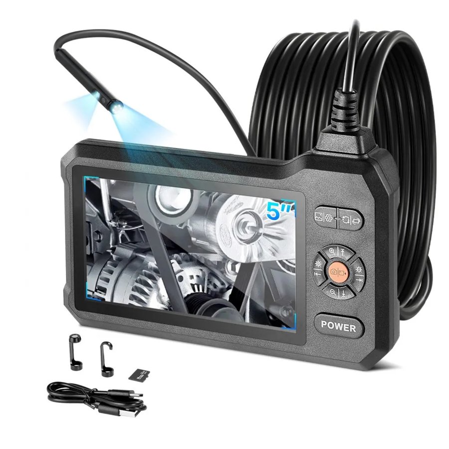 VEVOR Dual Lens Borescope – 5" IPS, 5.5 mm Slim Probe
