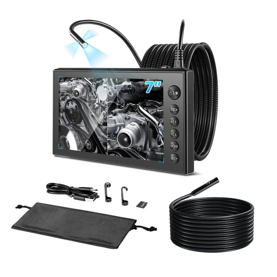 VEVOR Triple Lens Borescope Inspection Camera – 7" Screen