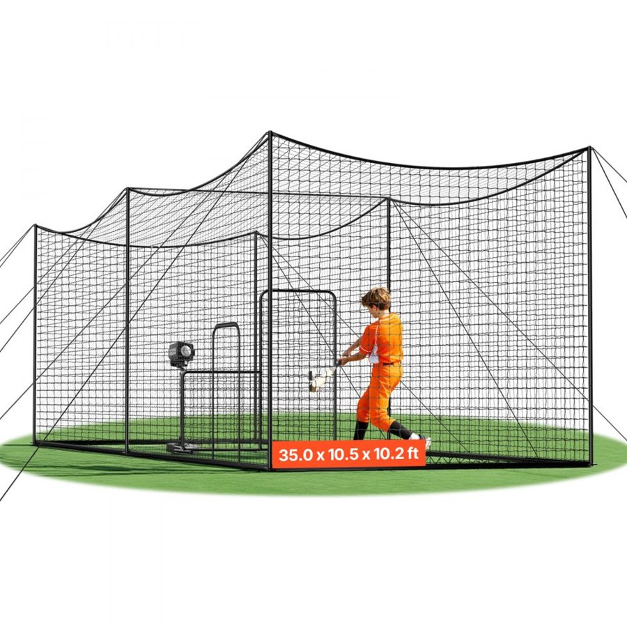 VEVOR Portable Baseball Batting Cage – 35x10.5x10.2 ft