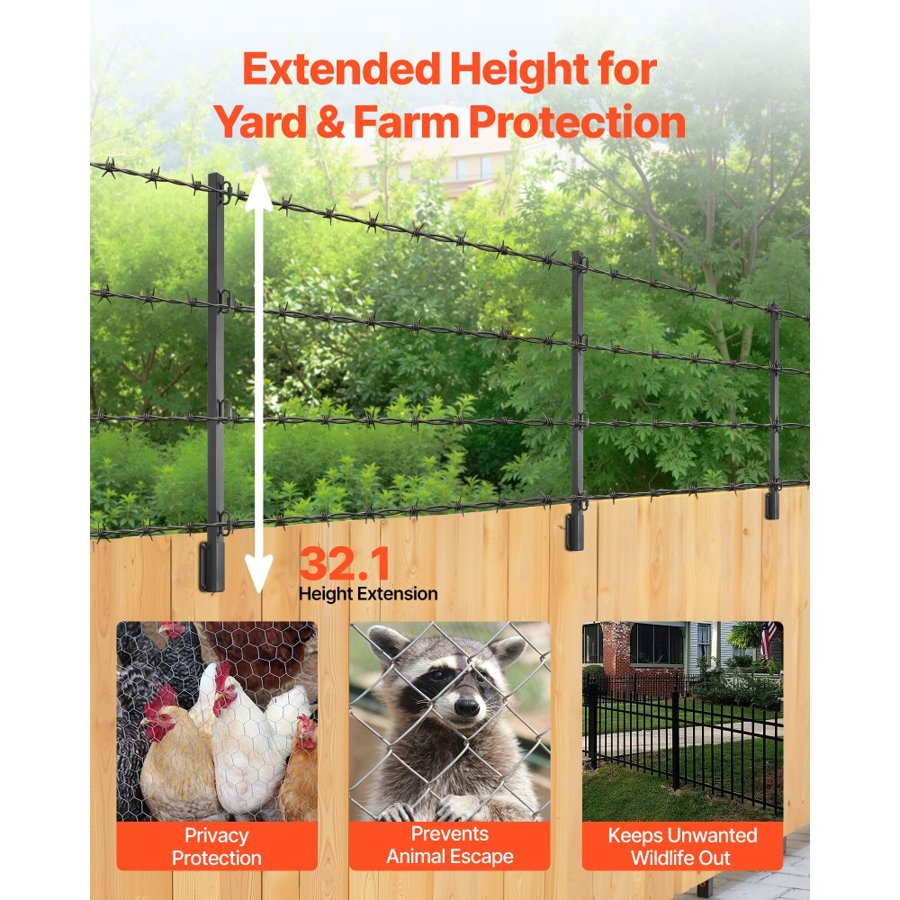 VEVOR Fence Pole Extenders – 32.1" Fence, 12 Pack,1/2" Ropes