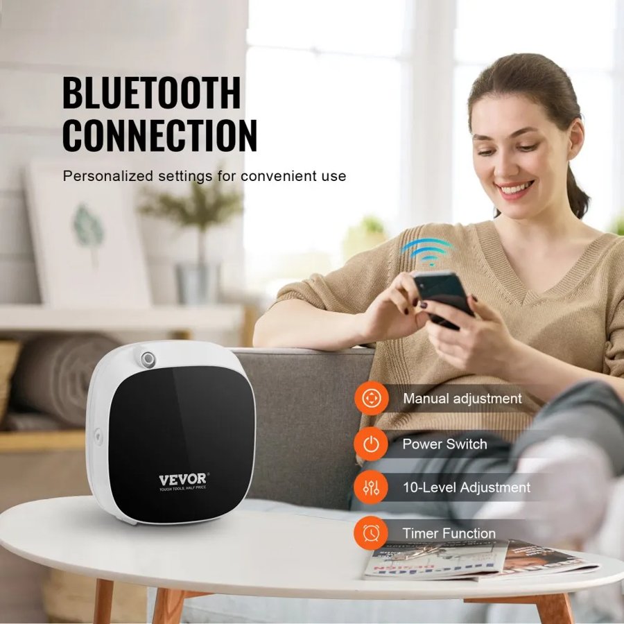 VEVOR Scent Air Machine for Home 100ML Cold Air Diffuser 1000sq.ft Waterless