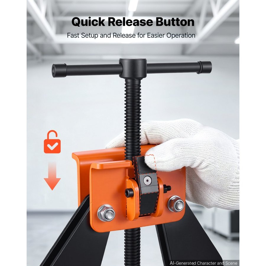 VEVOR 50.8–203mm Pipe Alignment Clamp Tool, Precision 3-Point Alignment Tool with T-Handle & Quick Release Button, High-Strength Steel Pipe Clamp for Piping Welding & Fabrication