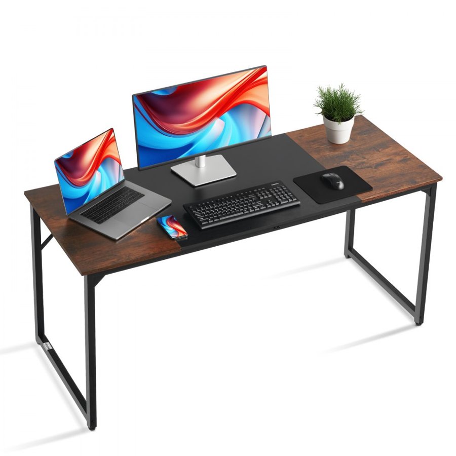 VEVOR 63 Inch Desk – 63×23.6 In Metal Frame Office Table