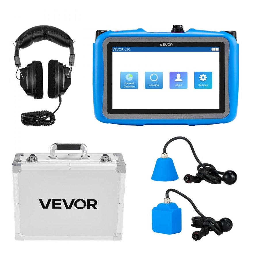 VEVOR Water Leak Locator Equipment – 1Hz–10000Hz, 7" screen