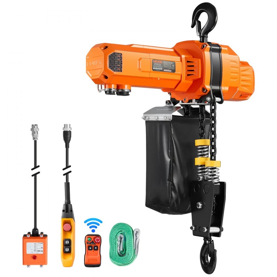 VEVOR Single Phase Hoist – 2200 lbs, Dual-Speed, 10 ft