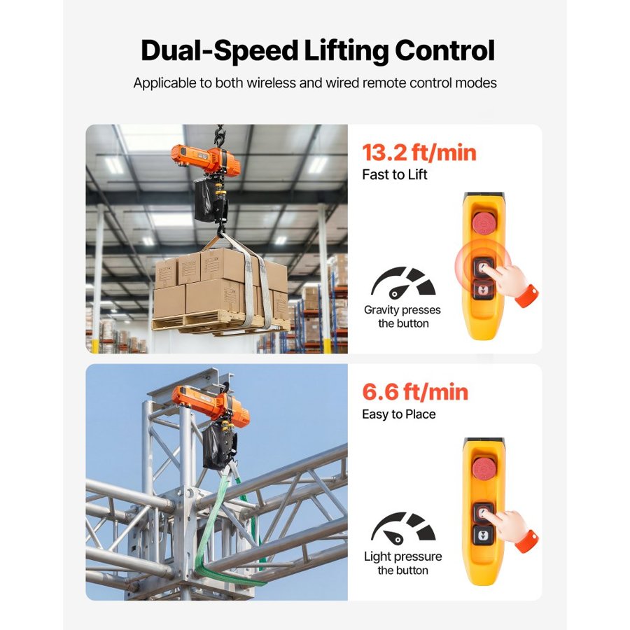 VEVOR Electric Lifting Hoist – 1000 kg, 6 m, 230V G100