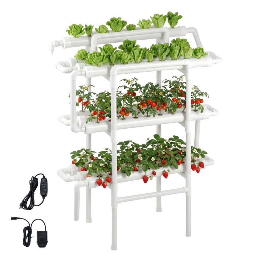 VEVOR Indoor Hydroponic Grow Kit – 3 Tier, 90 Sites, UPVC