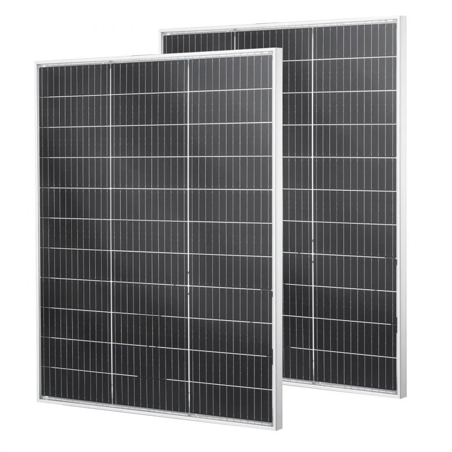 VEVOR 2PCS 100W Bifacial Solar Panels, 23% High-Efficiency N-Type Monocrystalline PV Module with MC4 Output & Aluminum Frame, IP67 Waterproof Solar Panel for Car Boat RV Flat Rooftop Off-Grid