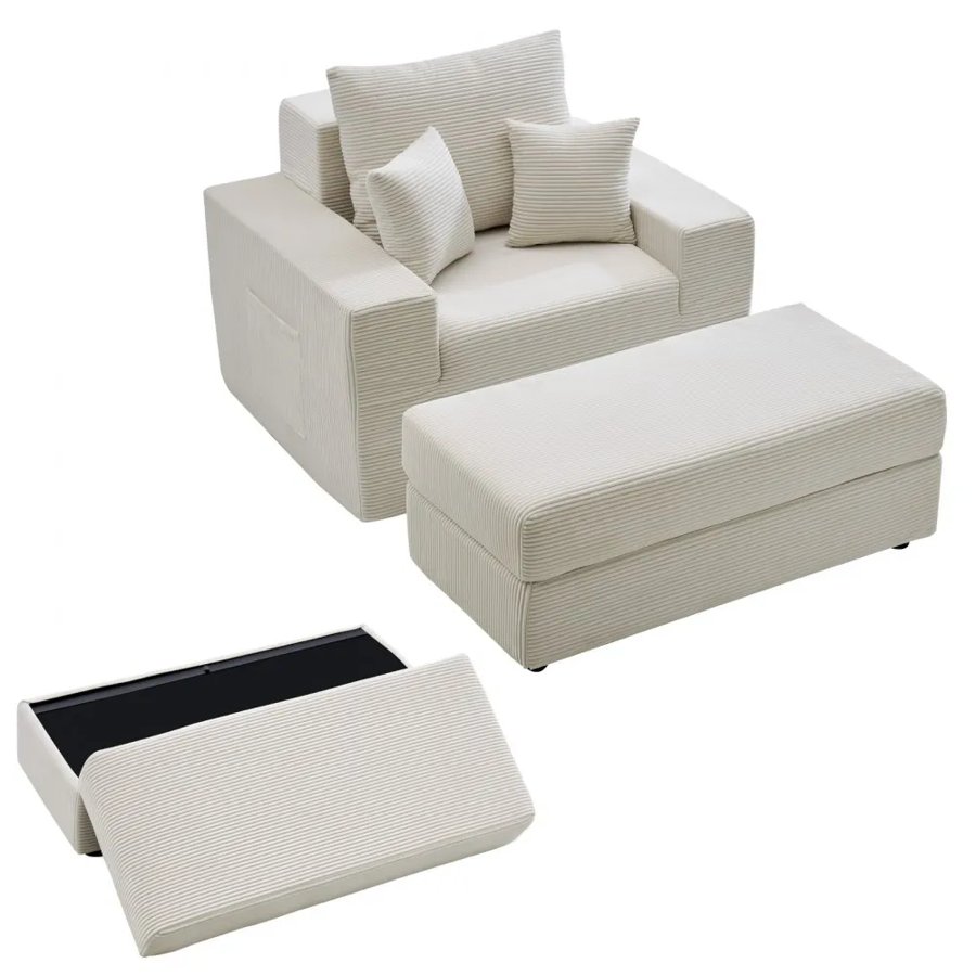 VEVOR Chaise Lounge Chair with Arms – 1115mm, 38 kg Weight