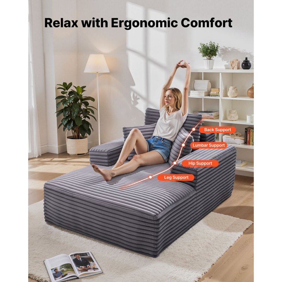 VEVOR Boneless Chaise Lounge – 54 Inch, 48-72 Hours