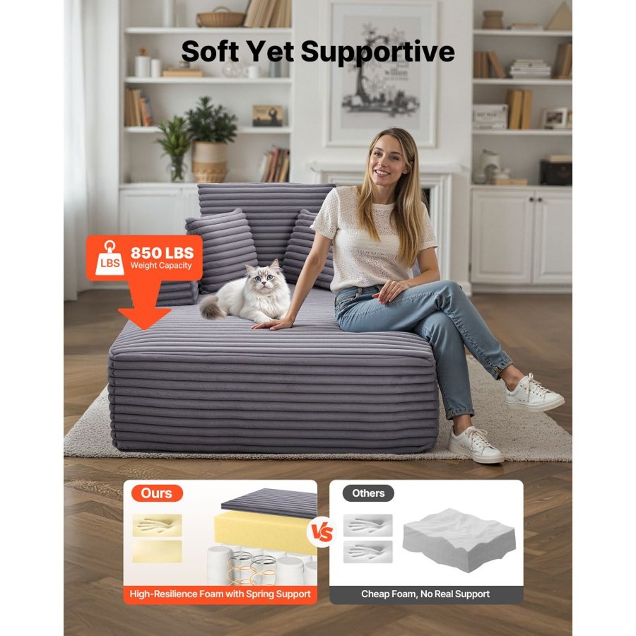 VEVOR Boneless Chaise Lounge – 54 Inch, 48-72 Hours