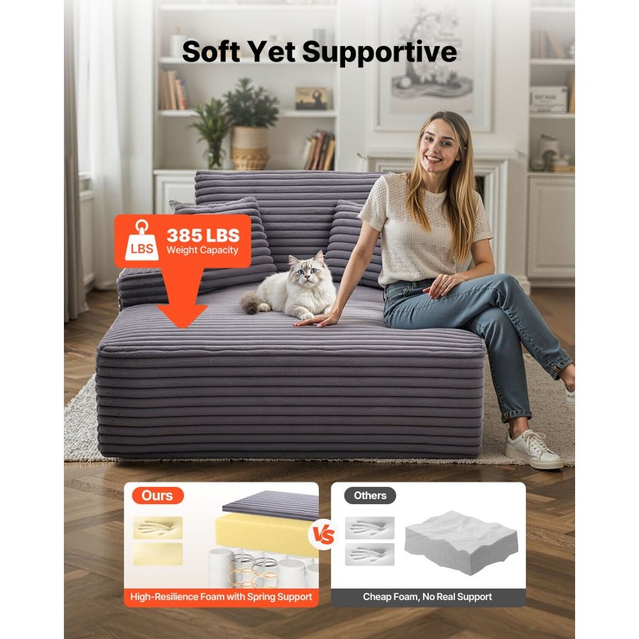 VEVOR 48 Inch Chaise Lounge – 11 in/279 mm, 48-72 Hours