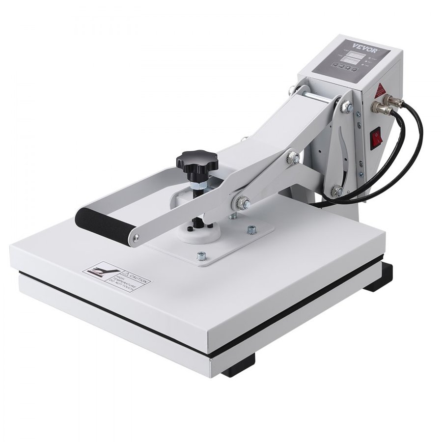 VEVOR Heat Press Machine 38 x 38 cm Heat Transfer Machine for T-Shirt White, for Heat Transfer Vinyl, Fast Heating High Pressure Heat Press, Power Digital Industrial Sublimation Printer, Easy to Use