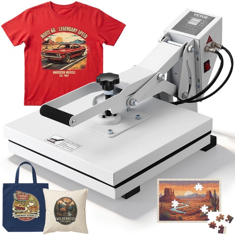 VEVOR Heat Press Machine 15 x 15 in/38.1 x 38.1 cm Sublimation Printer Transfer for DIY T-shirt