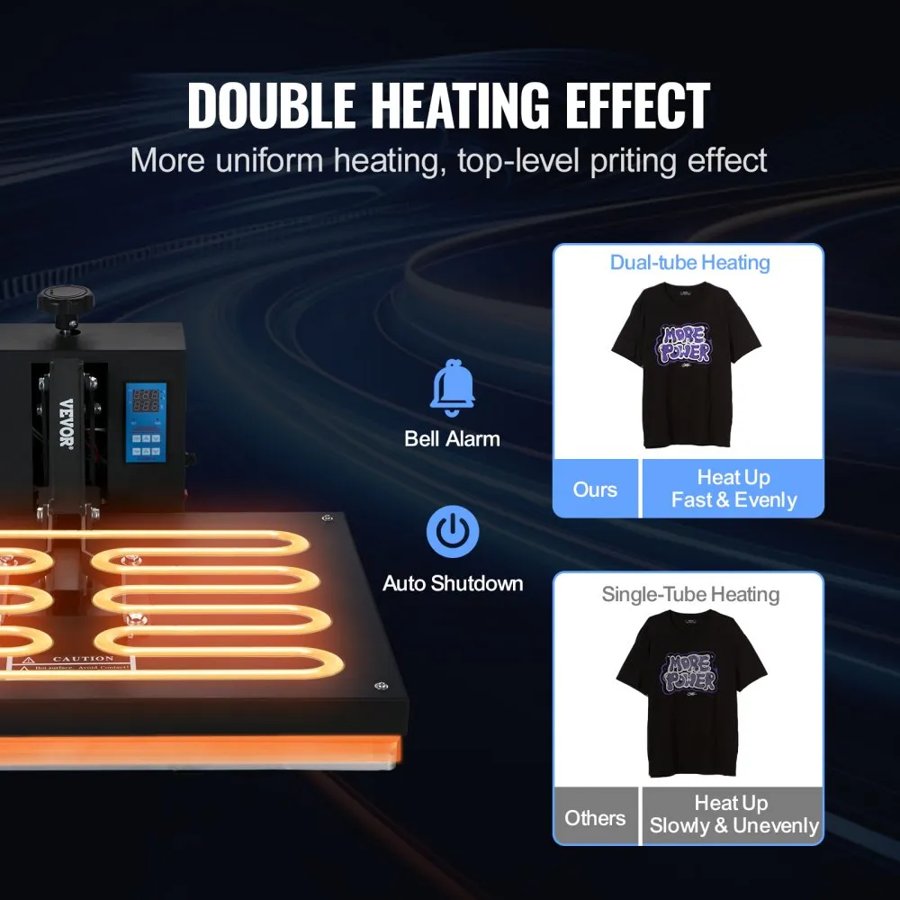 VEVOR Heat Press Machine 16 x 24 in/40.6 x 61 cm Sublimation Printer Transfer for DIY T-shirt