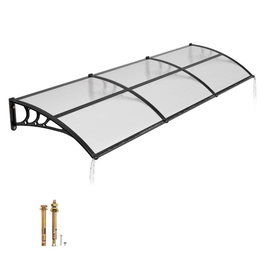 VEVOR Modern Front Door Awning – 38x117", PC Panel, ABS