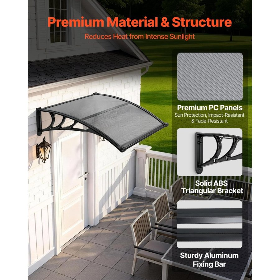 VEVOR Door Overhang Awning – 38×40 Inch, UPF 50+