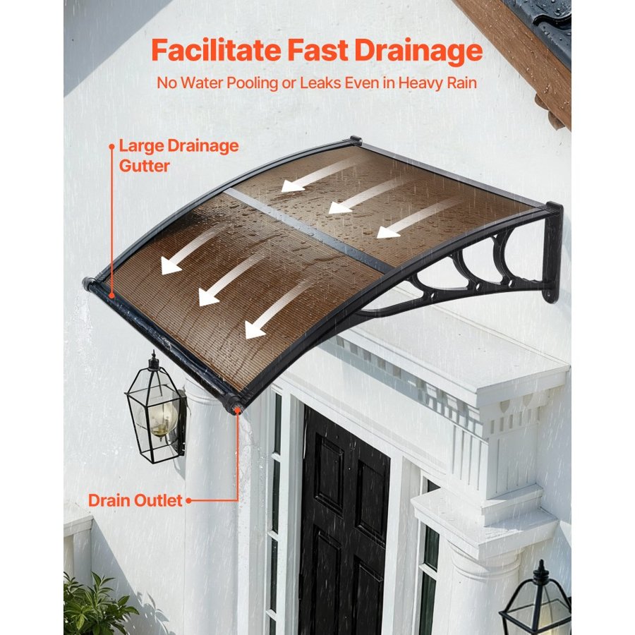 VEVOR Residential Front Door Awnings – 38x40", PC, UPF50+