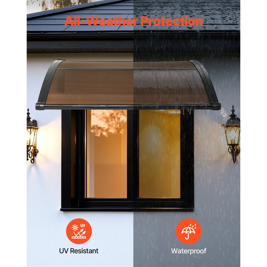 VEVOR Residential Front Door Awnings – 38x40", PC, UPF50+