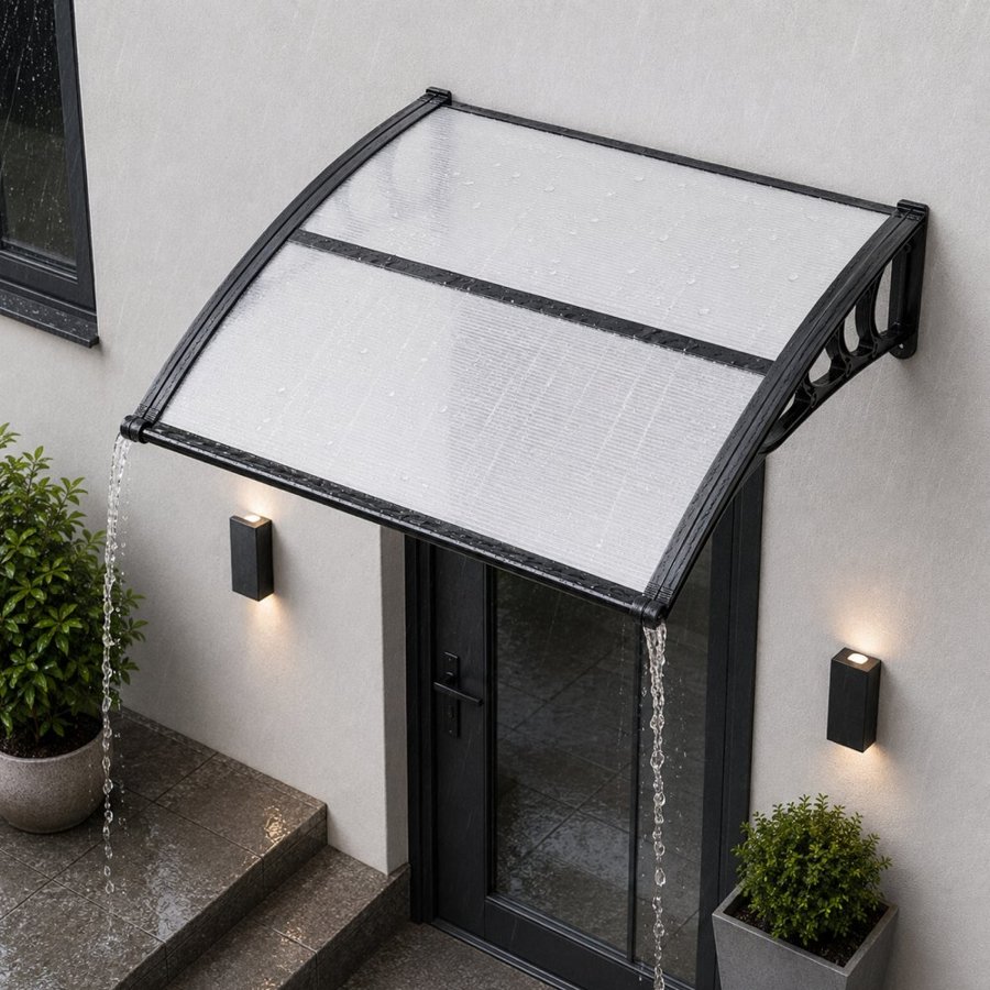 VEVOR Exterior Door Awning – 38"x40", PC Panel, ABS Bracket