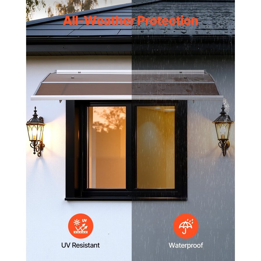 VEVOR Polycarbonate Door Awnings – 37x47", ABS, UPF 50+