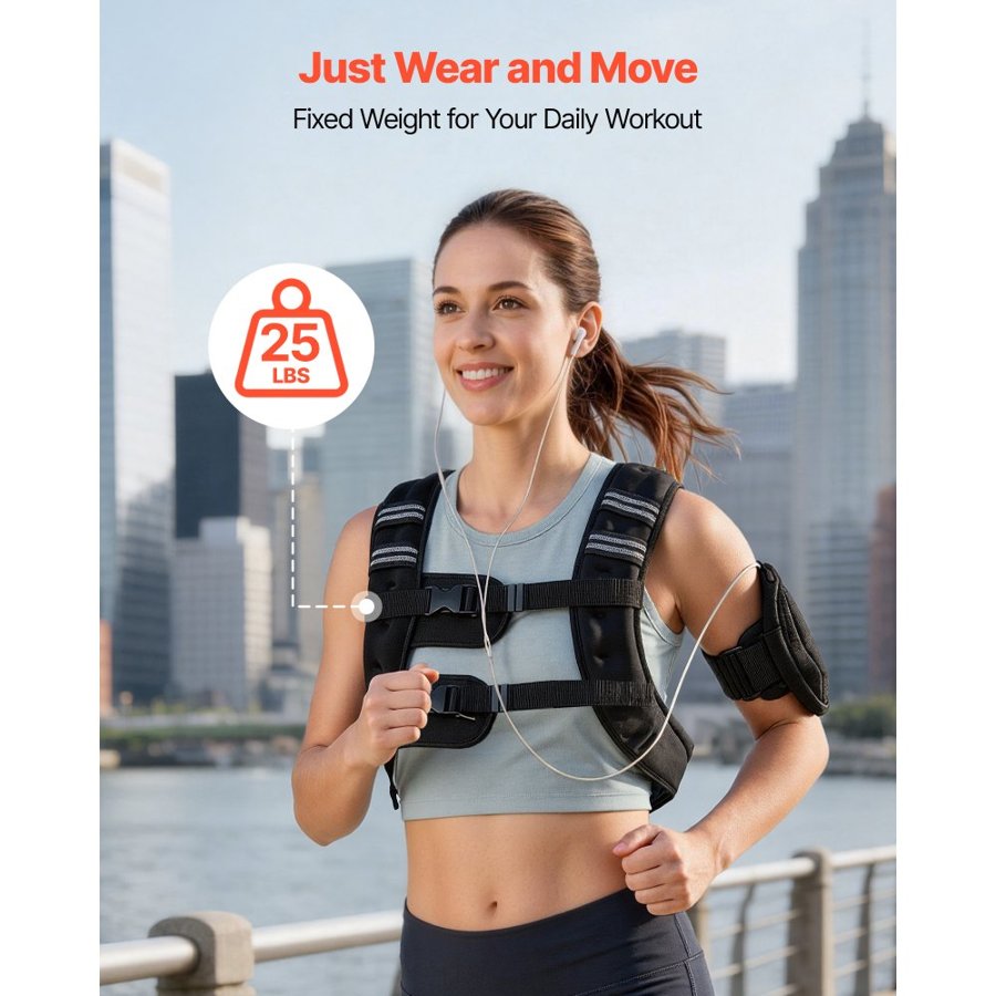 VEVOR Adjustable Weighted Vest – 11.5 kg, Men/Women