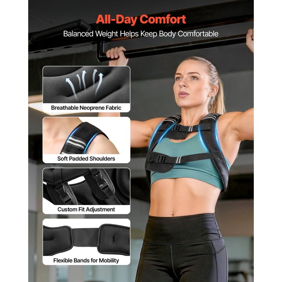 VEVOR Adjustable Weighted Vest – 11.5 kg, Men/Women